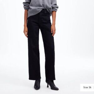 Madewell The Perfect Vintage Wide-Leg Jean, Black, Size 26